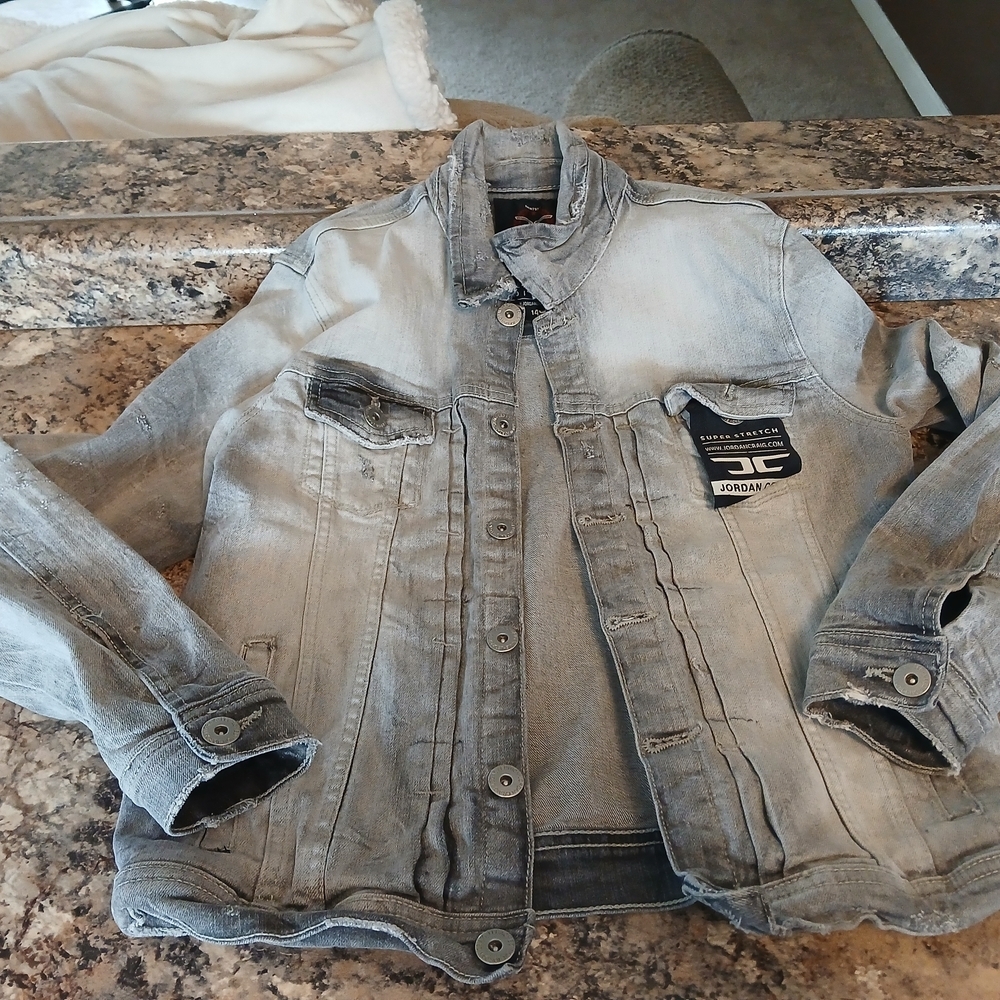 Jordan Craig Denim Boys Jacket Size 14 Grey Jean - Picture 3 of 7